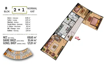 2+1 kat planı