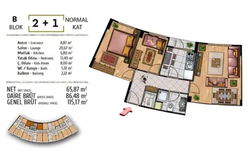 2+1 kat planı