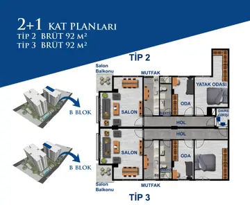 2+1 kat planı