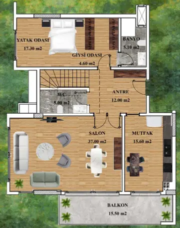 3+1 kat planı