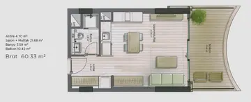 1 kat planı