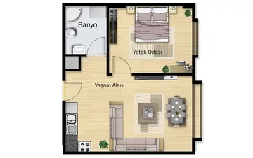 1+1 kat planı