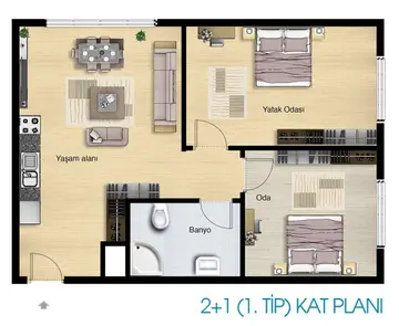 2+1 kat planı