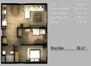 2+1 kat planı
