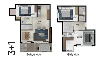 3+1 kat planı