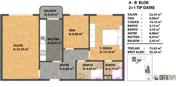 2+1 kat planı