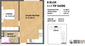 1+1 kat planı