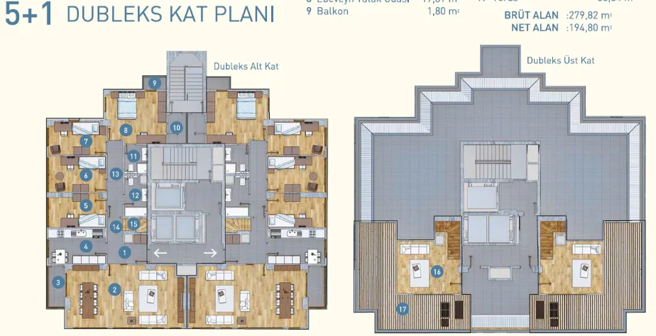 5+1 kat planı