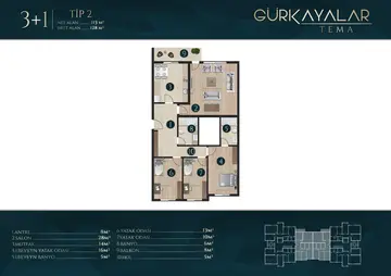 3+1 kat planı