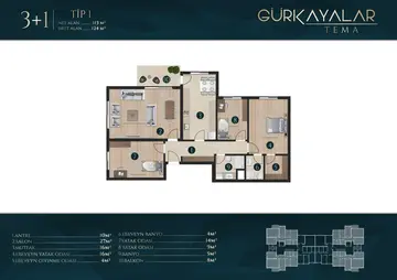 3+1 kat planı