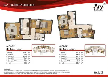 2+1 kat planı