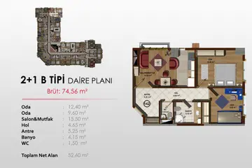 2+1 kat planı