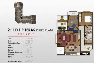 2+1 kat planı