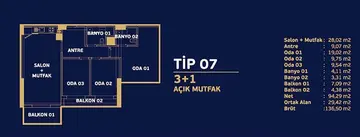 3+1 kat planı