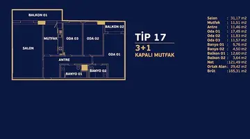 3+1 kat planı