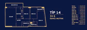 3+1 kat planı