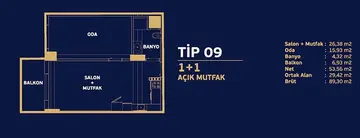 3+1 kat planı