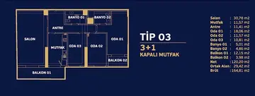 3+1 kat planı