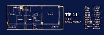 3+1 kat planı