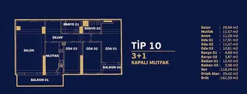 3+1 kat planı