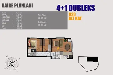 4+1 kat planı