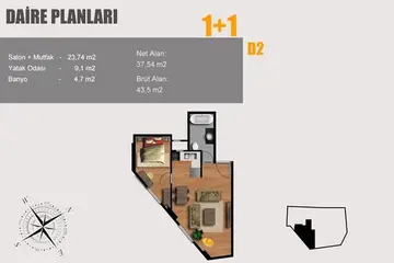 1+1 kat planı