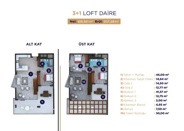 3+1 kat planı