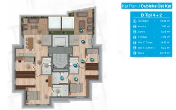 4+2 kat planı