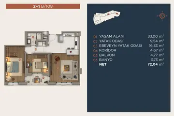 2+1 kat planı