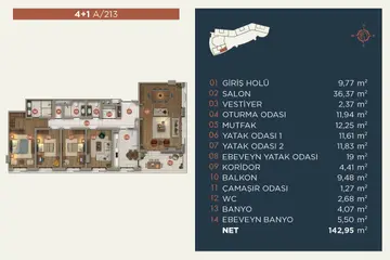 4+1 kat planı