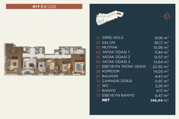 4+1 kat planı