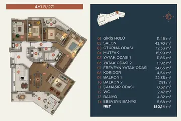4+1 kat planı