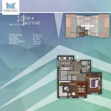 2+1 kat planı