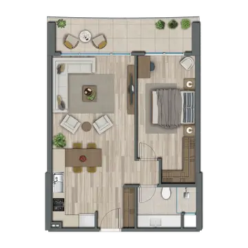 1+1 kat planı