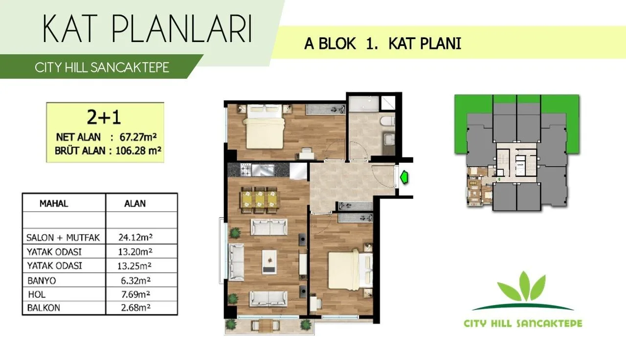2+1 kat planı