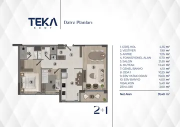 2+1 kat planı