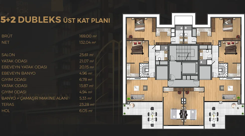 5+2 kat planı